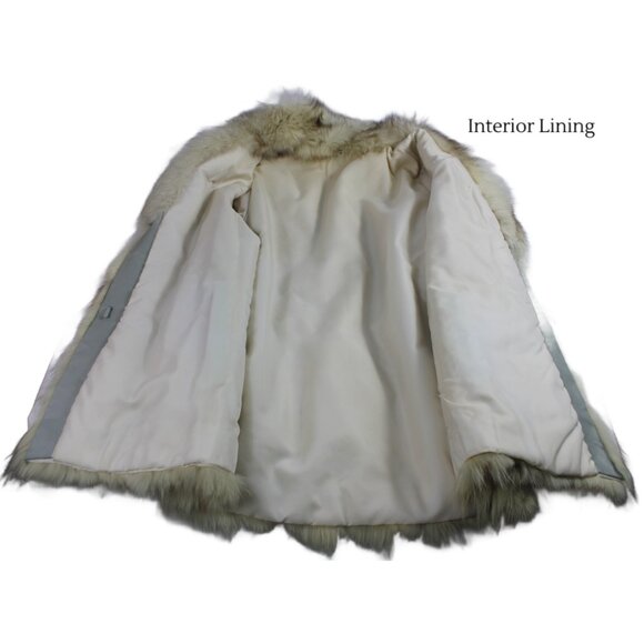 Natural Finland Saga Blue Fox Section Jacket with Shawl Collar, Medium - Picture 9 of 9